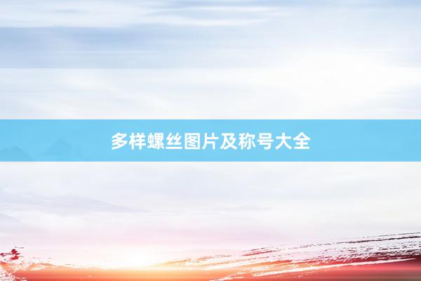 多样螺丝图片及称号大全
